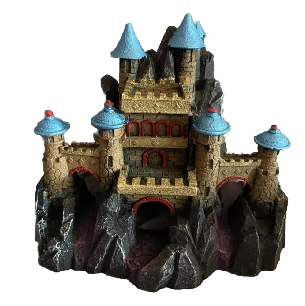 - Aqua Culture Rustic Castle Aquarium Ornament Cute Castle Fish Hideout